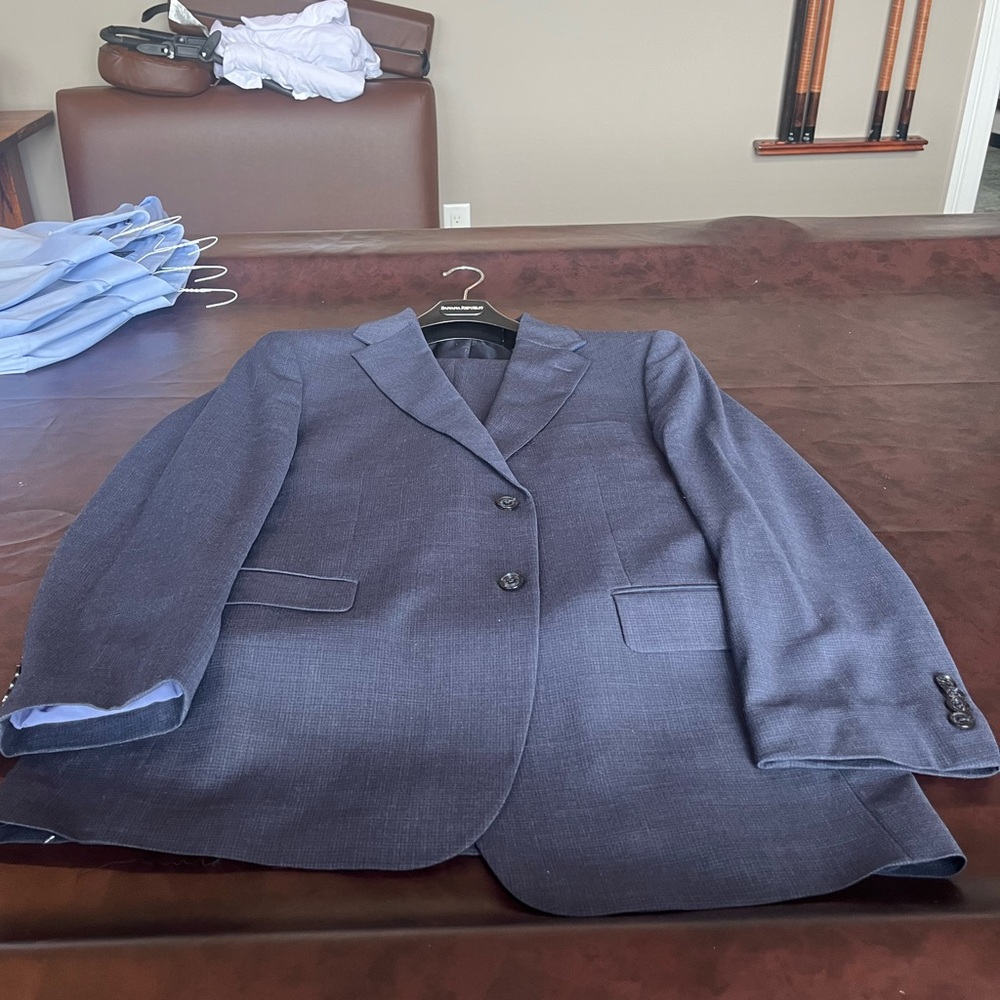 Tommy Hilfiger Grey/Black Mens 44L Suit